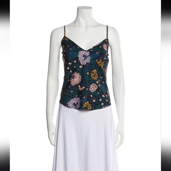 Veronica Beard Floral Print V-Neck Cami Top - Picture 1 of 10